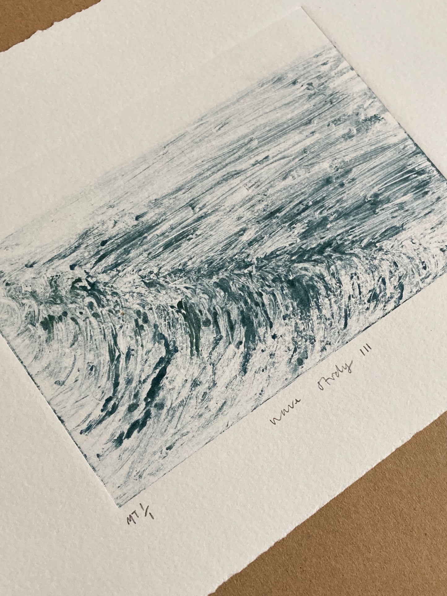 “Wave Study 3” Monotype Print 1/1