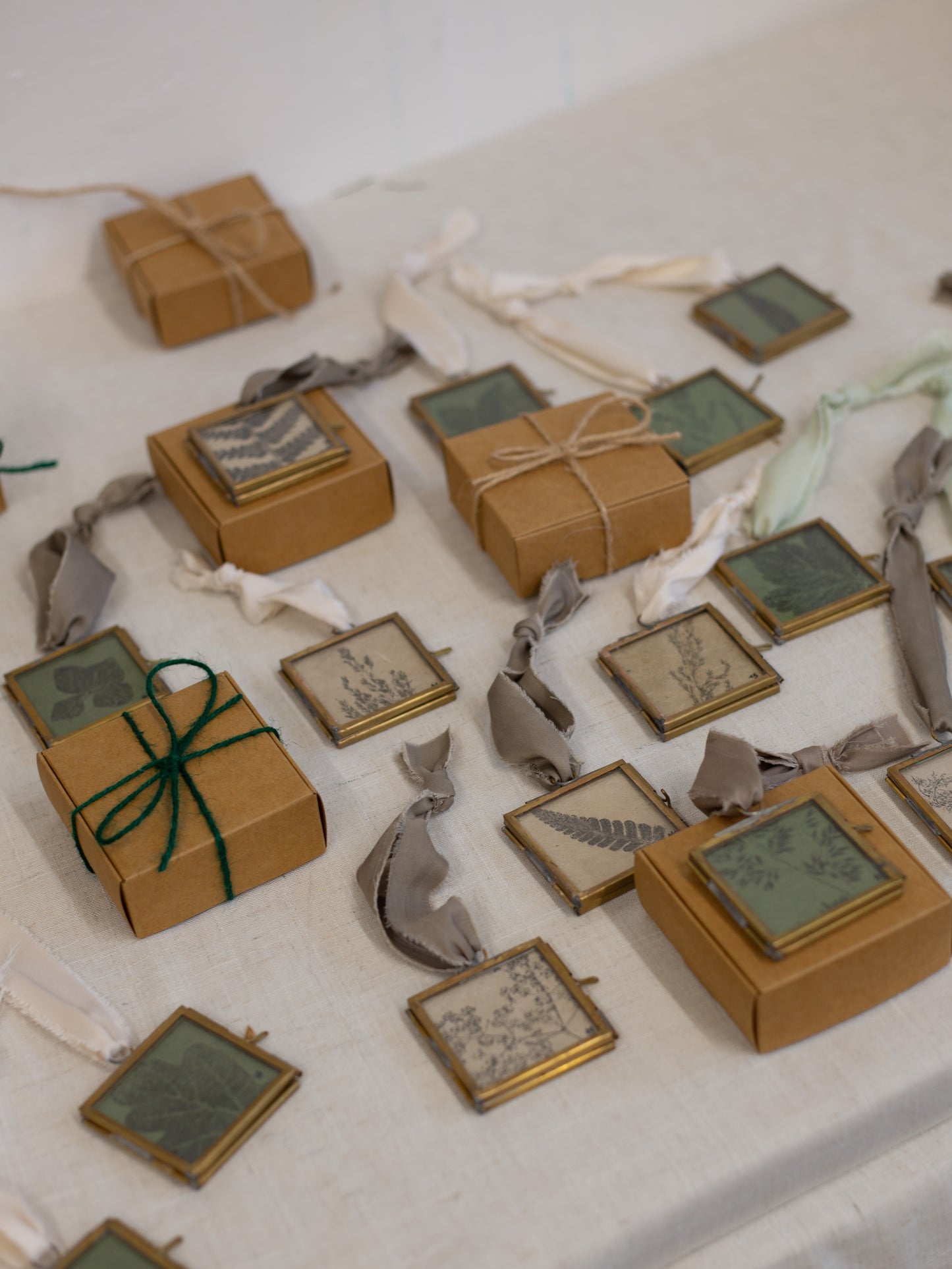 Brass Frame Ornament - Lavender Print