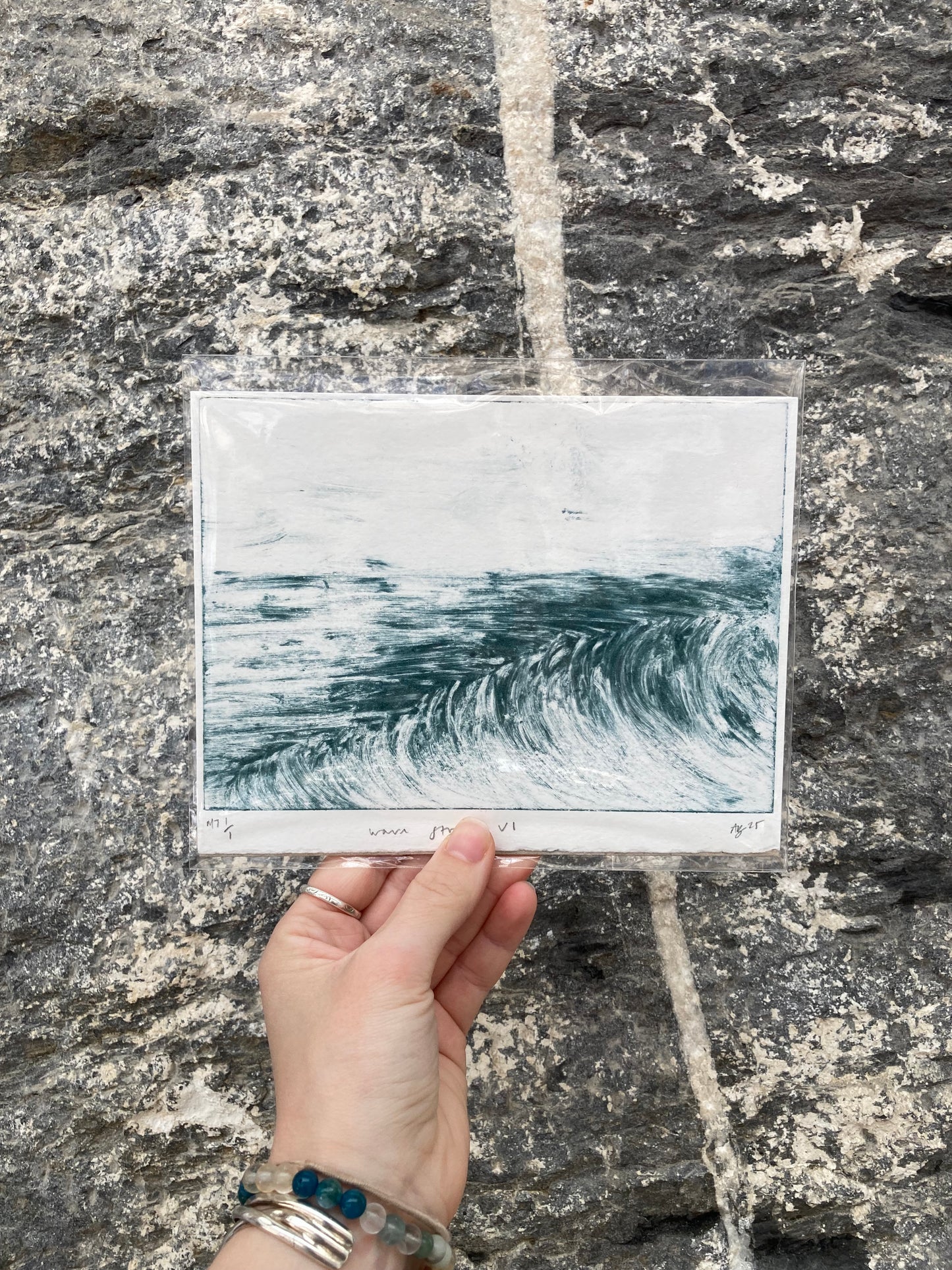 “Wave Study 6” Monotype Print 1/1