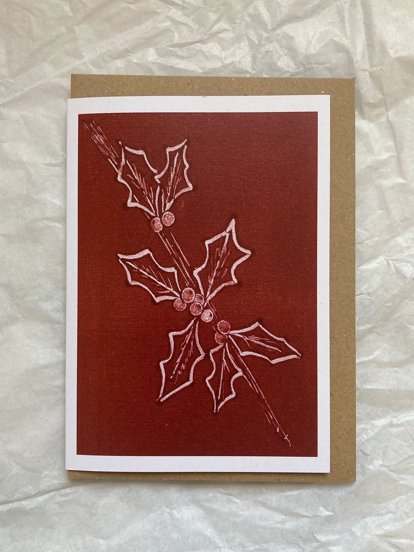 Botanical Christmas Cards – Minimalist Design – Monotype Nature Art - Pick your 4