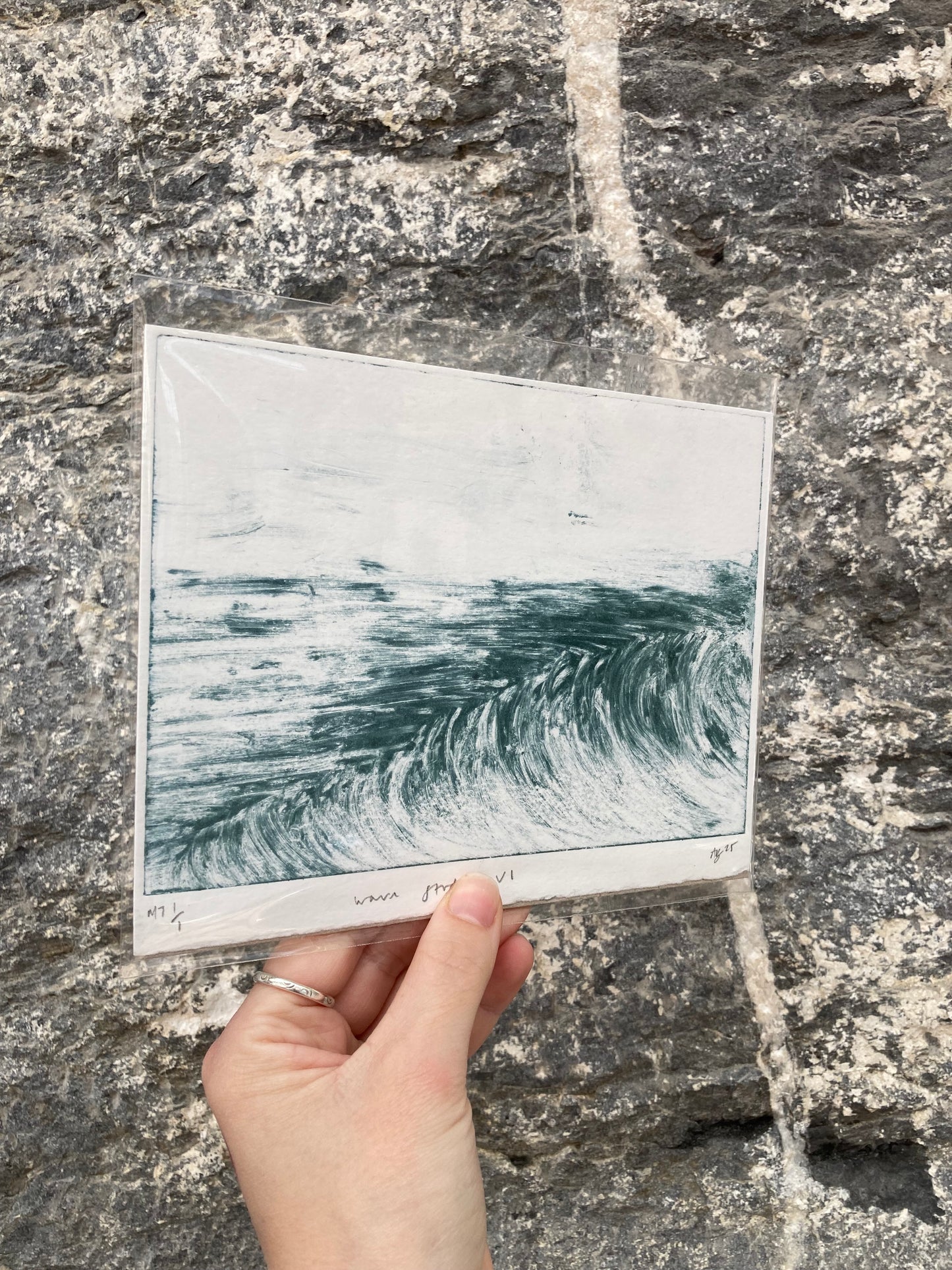 “Wave Study 6” Monotype Print 1/1