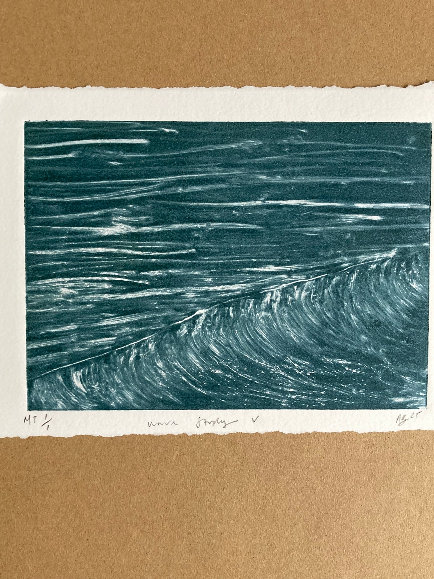 “Wave Study 5” Monotype Print 1/1