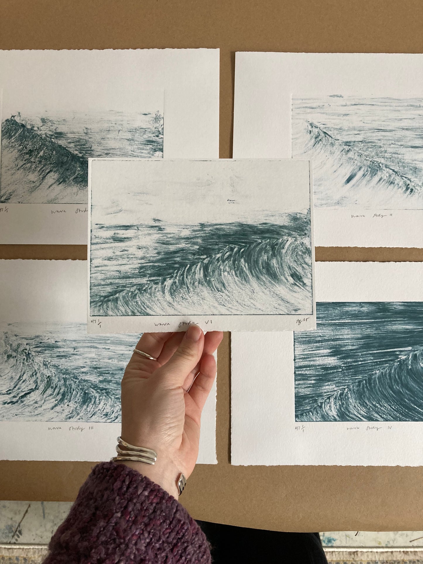 “Wave Study 6” Monotype Print 1/1