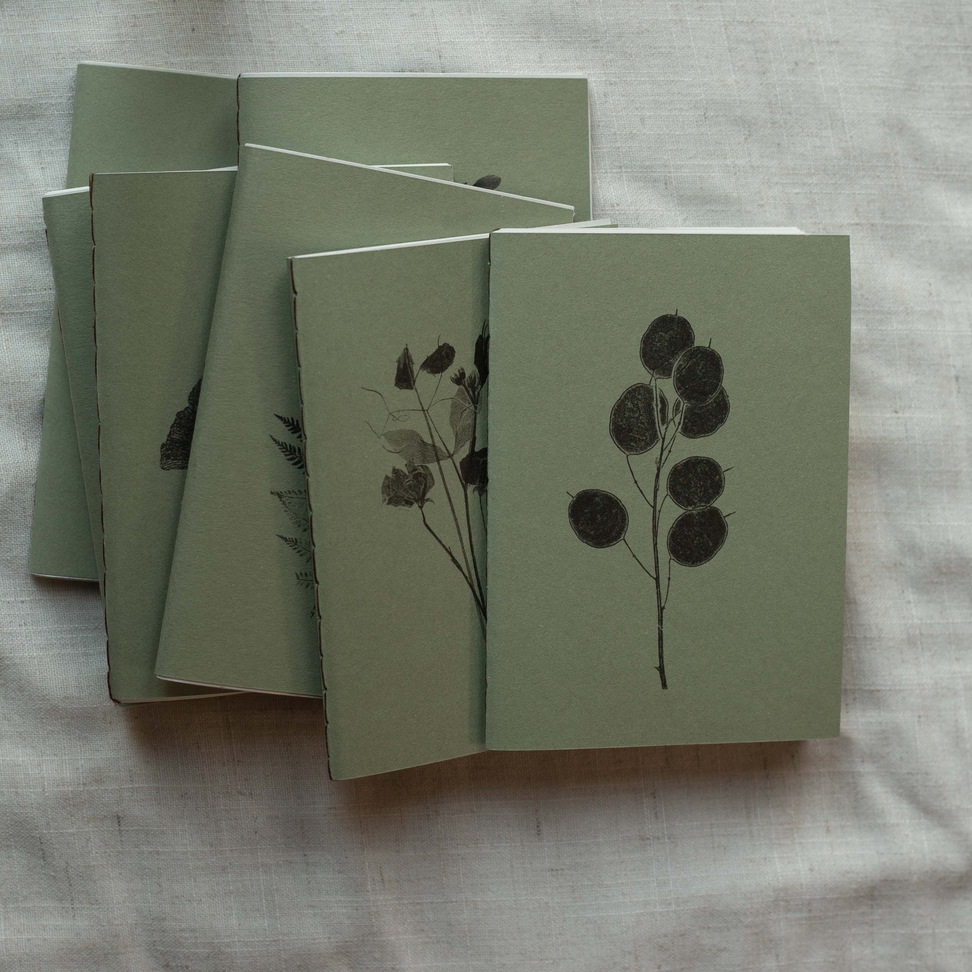 Pocket notebooks in moss green