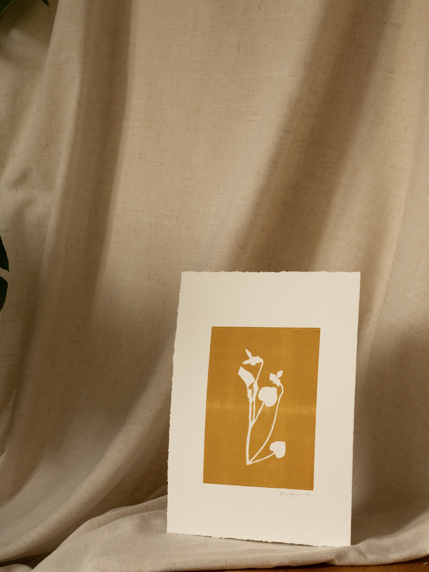 Dog-Violet 2, Yellow Ochre Monoprint