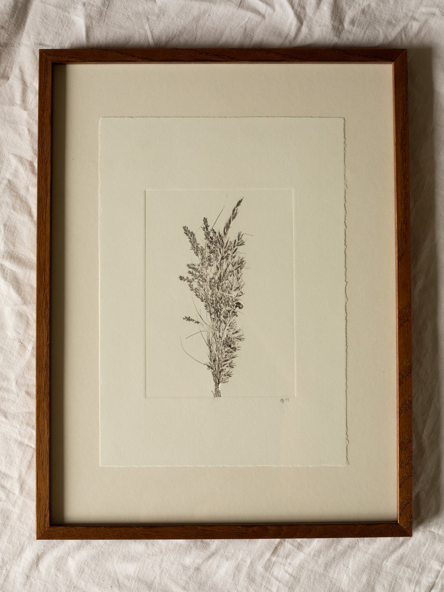 Grass Bouquet 2, Original Monoprint Framed