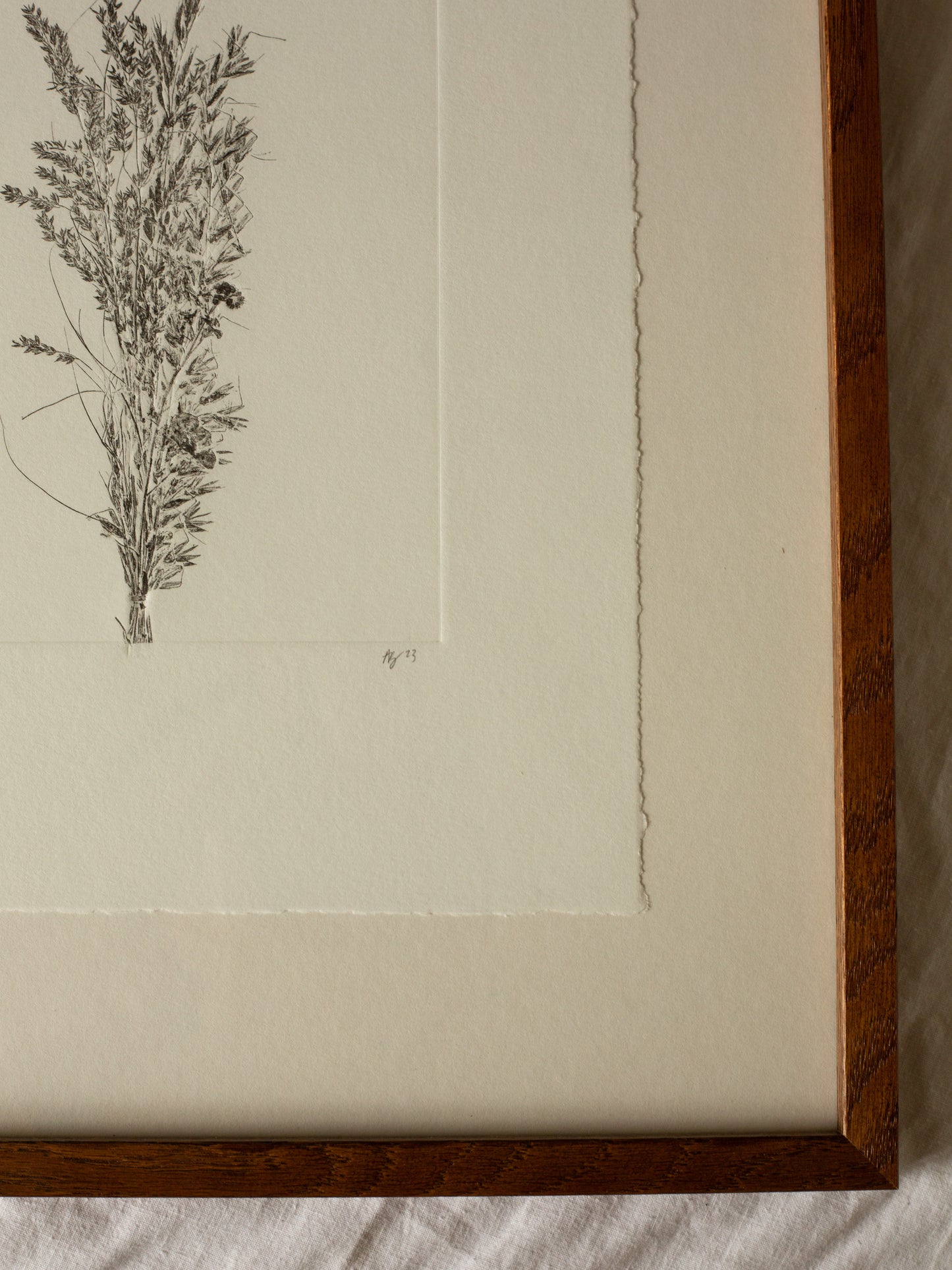 Grass Bouquet 2, Original Monoprint Framed