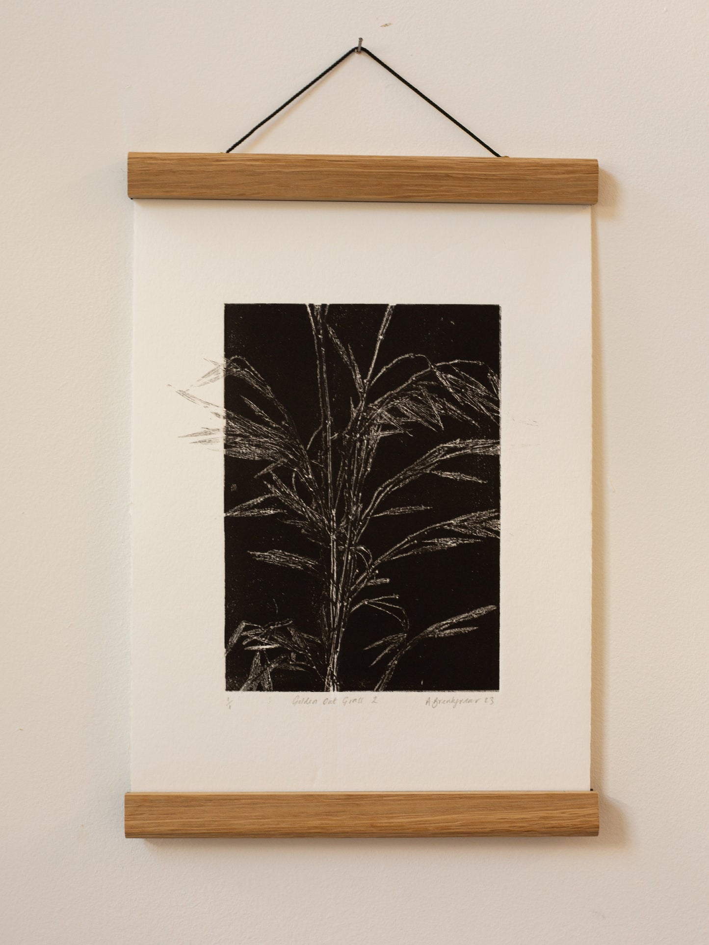 Golden Oat Grass 2 - Monoprint - A4 1/1