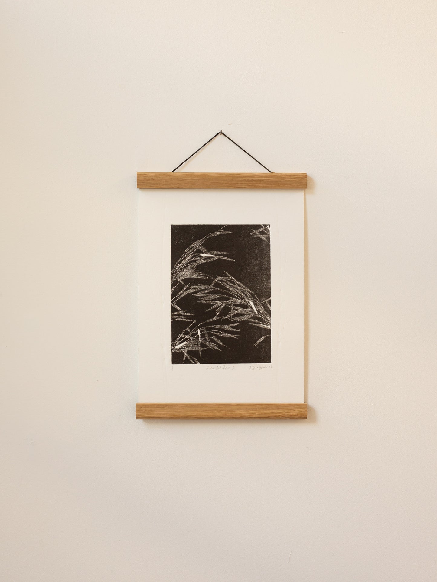 Golden Oat Grass 3 - Monoprint - A4 1/1