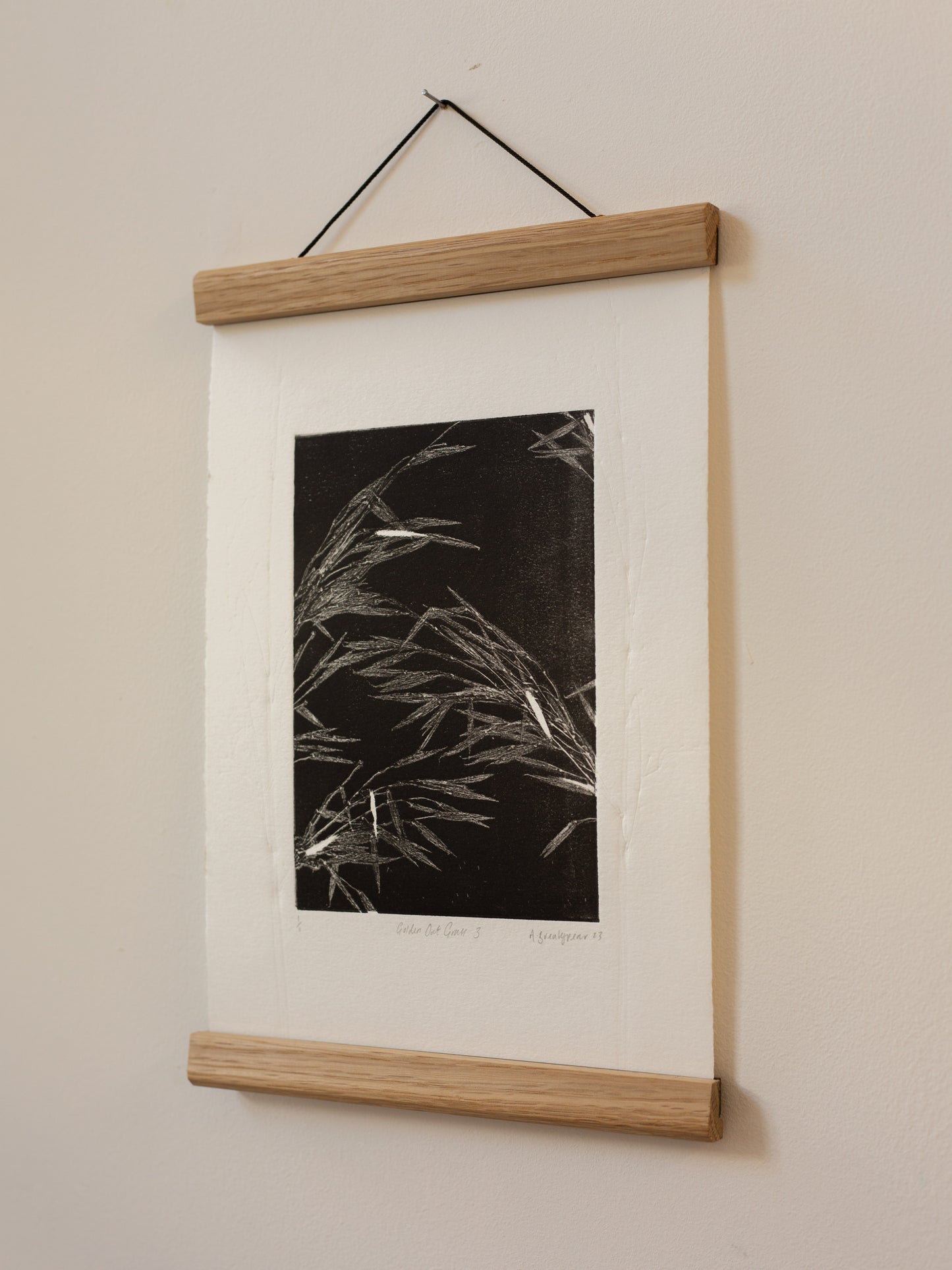 Golden Oat Grass 3 - Monoprint - A4 1/1