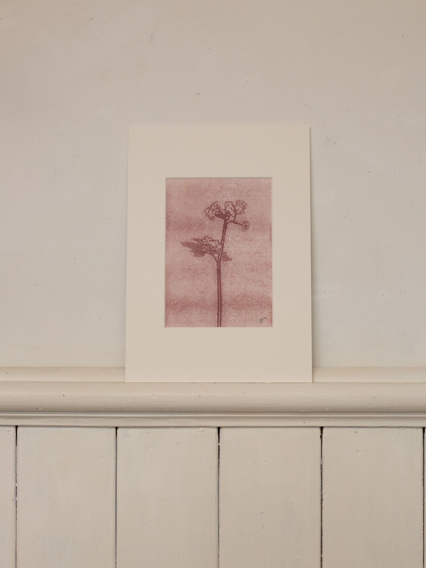 Cow Parsley 2, Mauve Ghost Monoprint