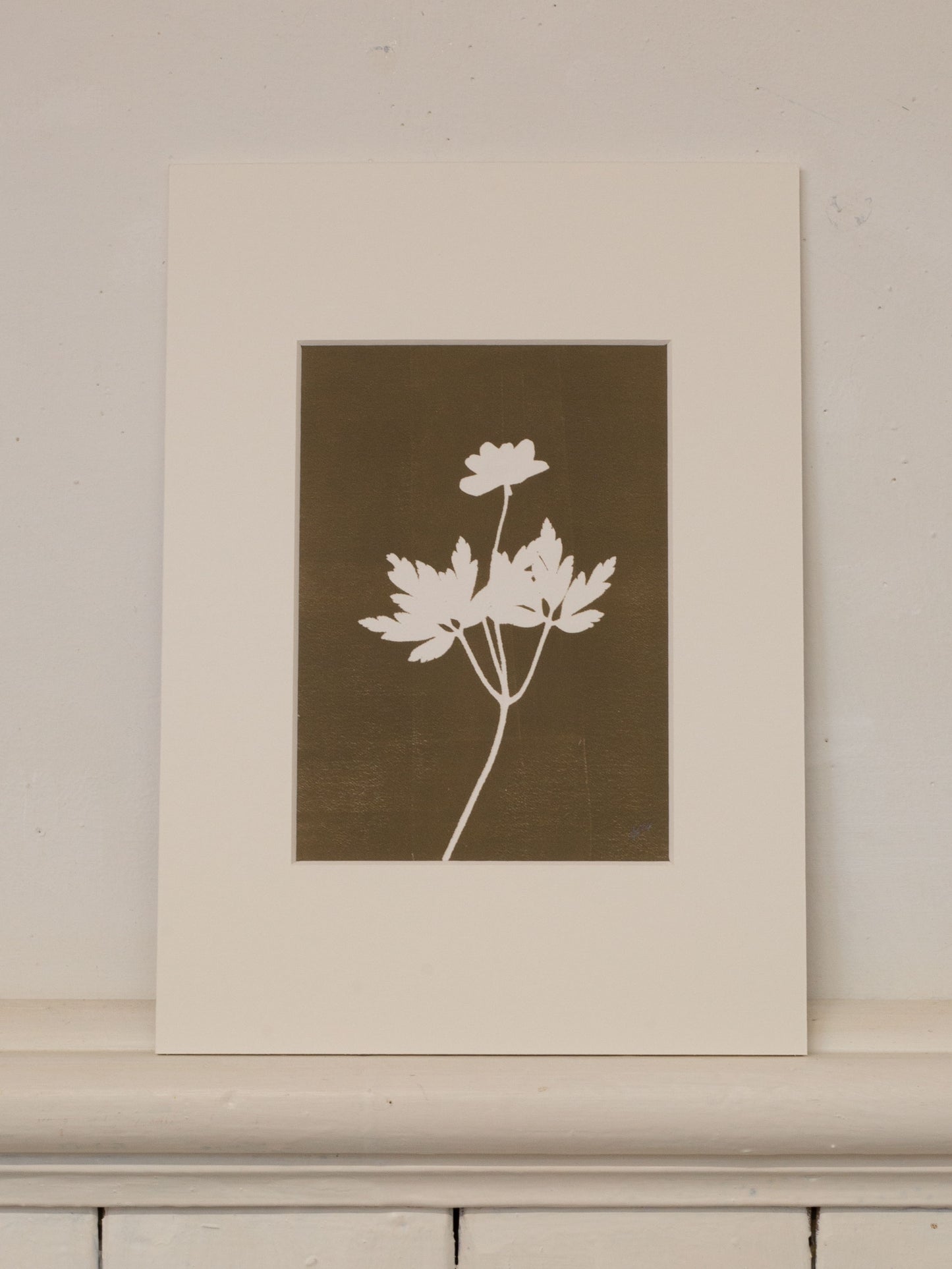 Wood Anemone 1, Monoprint, Original Botanical Print