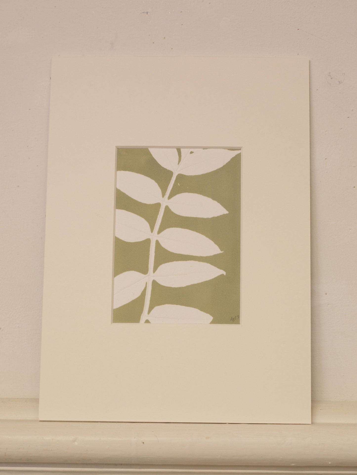 Ash Leaf 03 Sage, Botanical Monoprint 1/1