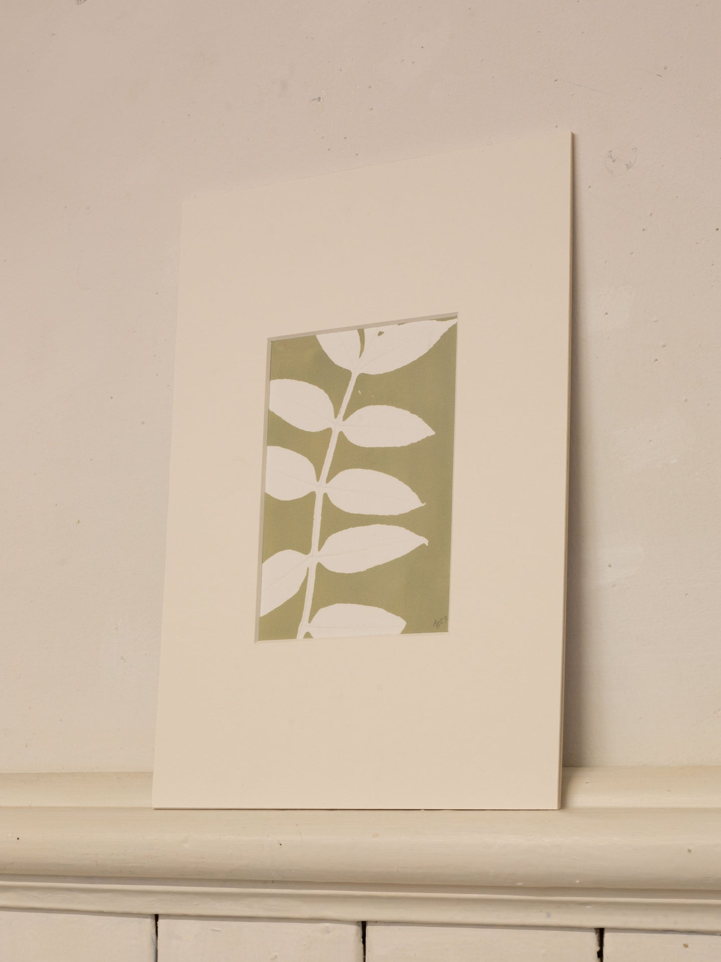 Ash Leaf 03 Sage, Botanical Monoprint 1/1