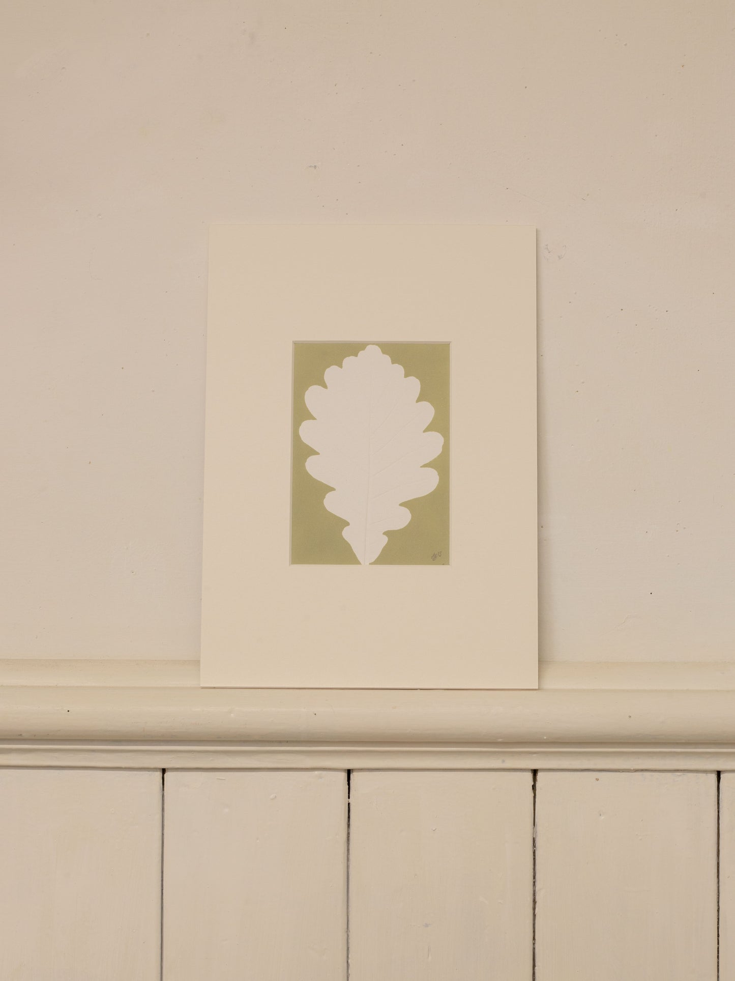Oak Leaf 01 Sage, Botanical Monoprint 1/1