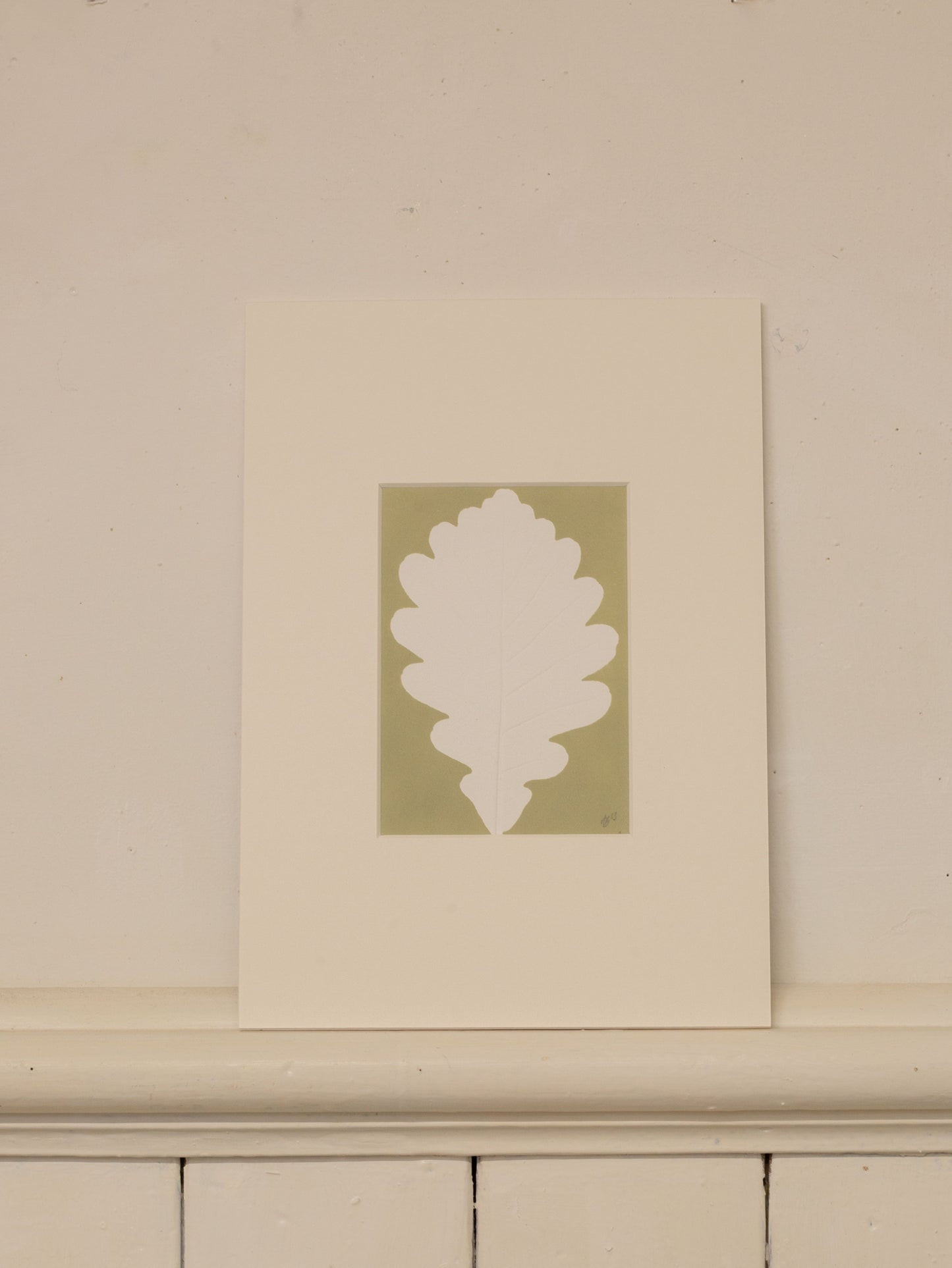 Oak Leaf 01 Sage, Botanical Monoprint 1/1