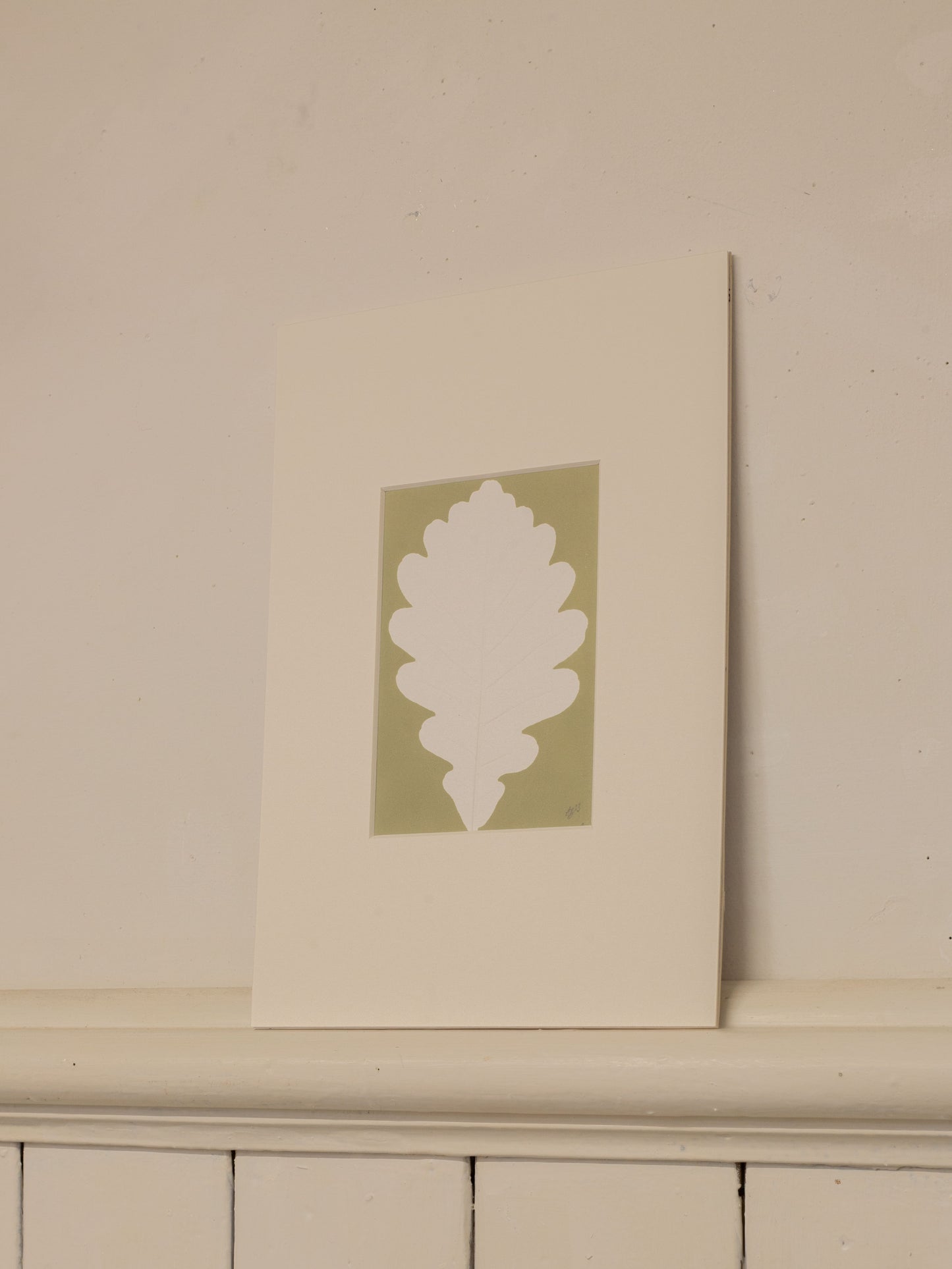 Oak Leaf 01 Sage, Botanical Monoprint 1/1