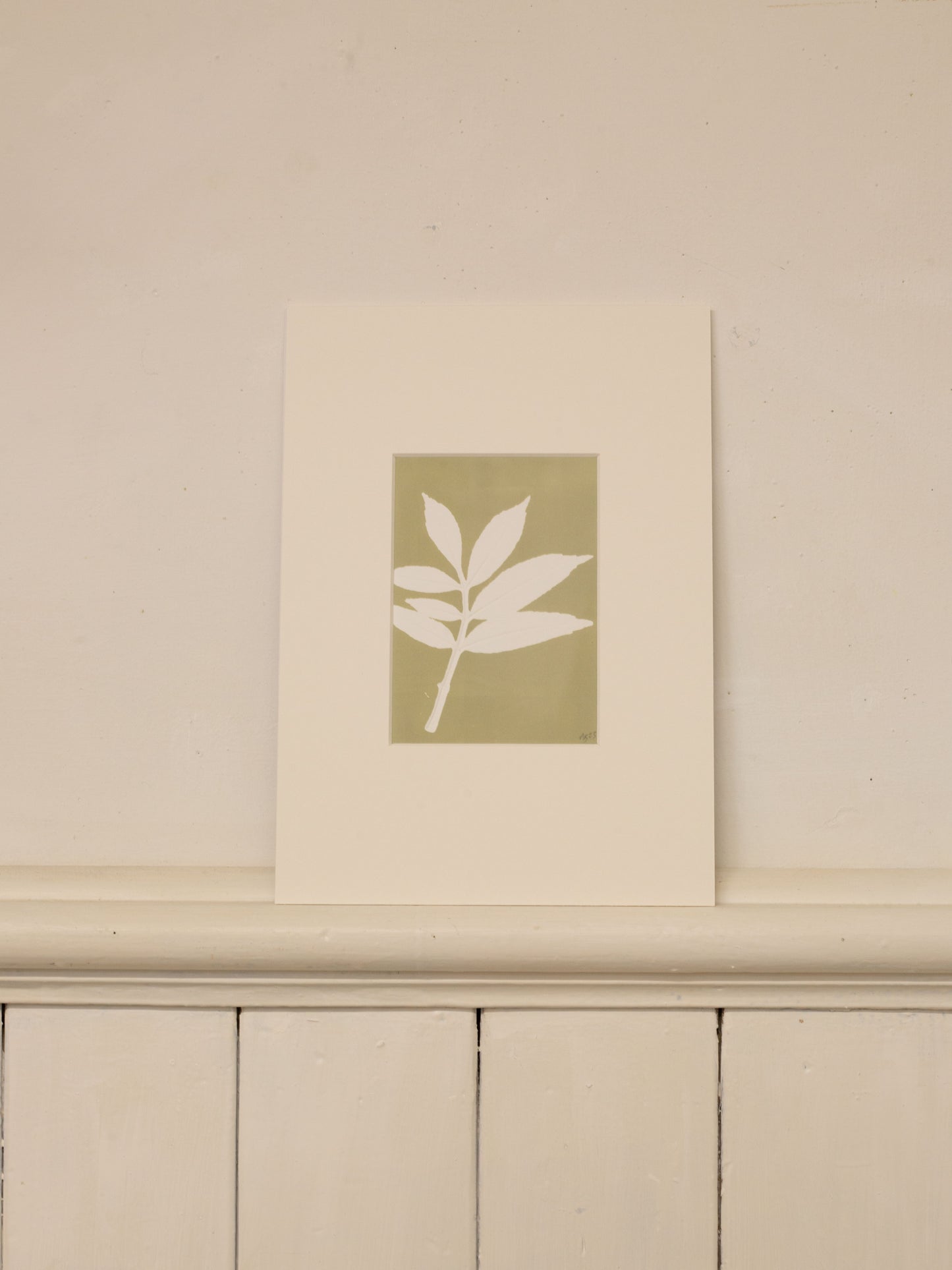 Ash Leaf 02 Sage, Botanical Monoprint 1/1