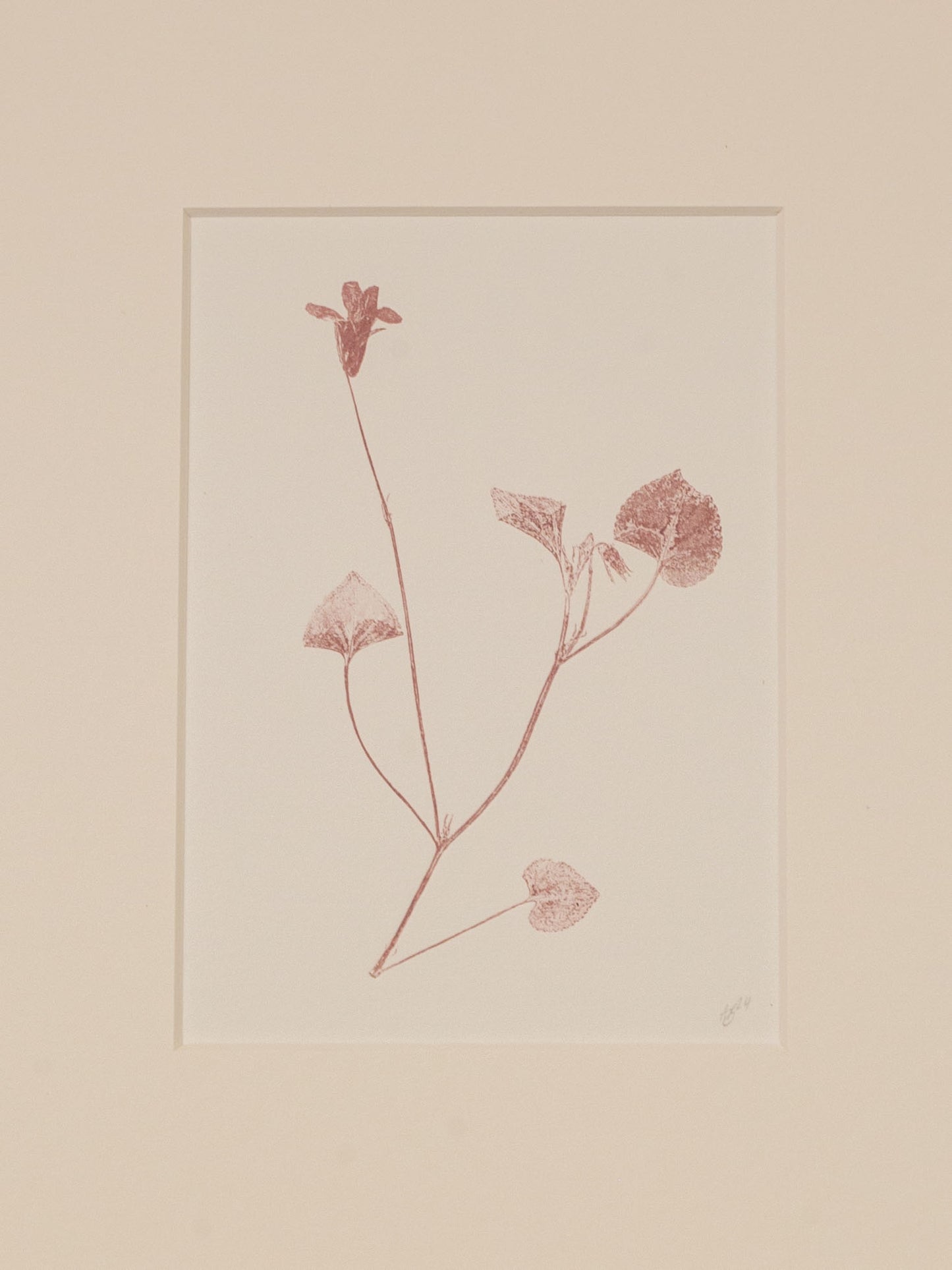 Dog-Violet 1, Mauve Monoprint