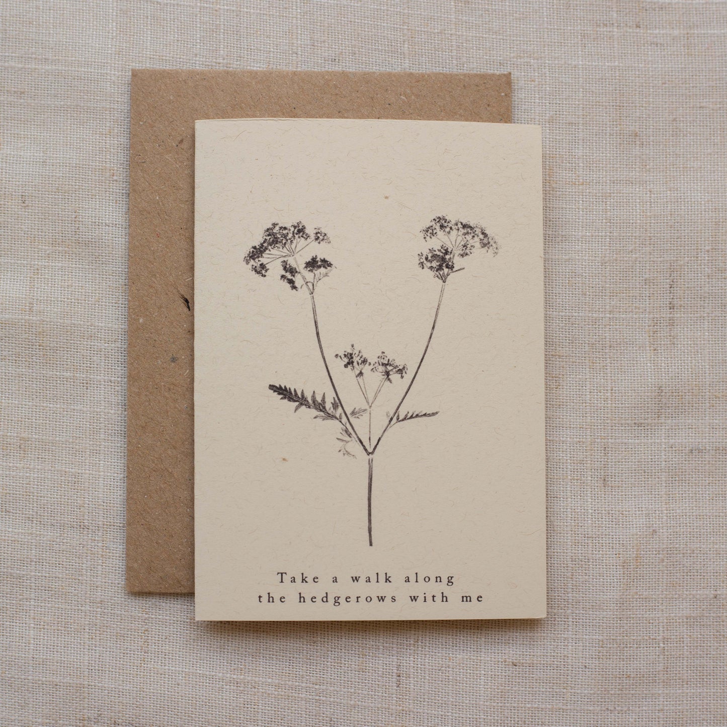 Cow Parsley Flower Greeting Card A7 - Take A Walk Along The Hedgerows With Me