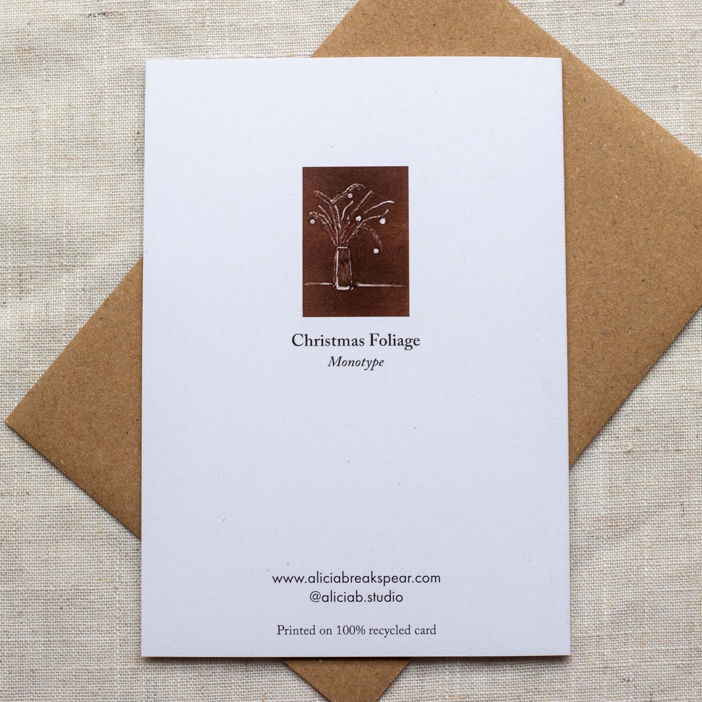 Botanical Christmas Cards – Minimalist Design – Monotype Nature Art - Pick your 4