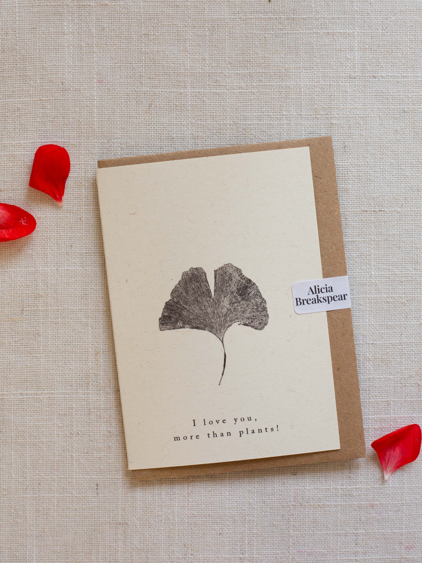 Valentine's Greeting Card A7 - I love you more than plants! Playful Card