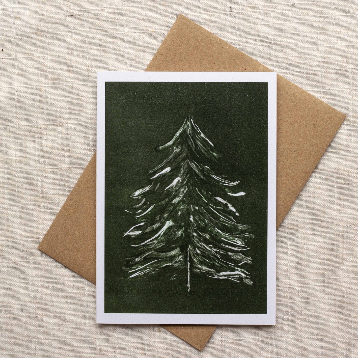 Botanical Christmas Cards – Minimalist Design – Monotype Nature Art - Pick your 4