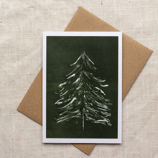 Botanical Christmas Cards – Minimalist Design – Monotype Nature Art - Pick your 4