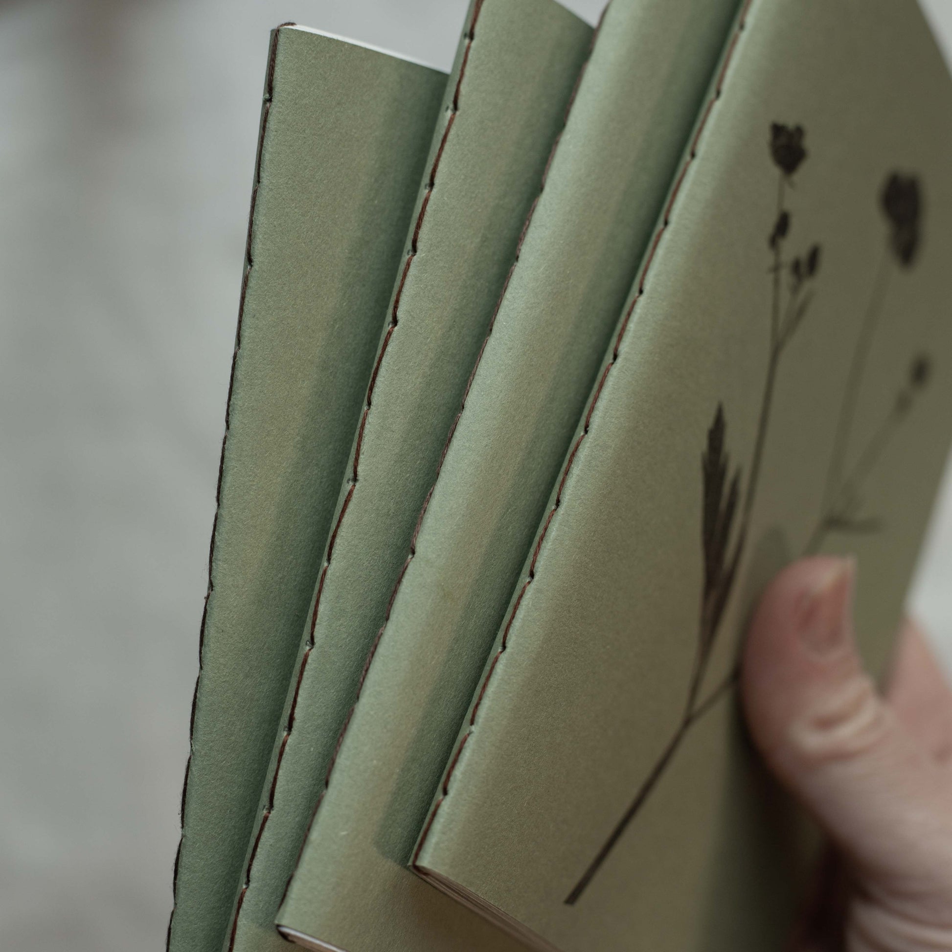 Hand stitched book binding