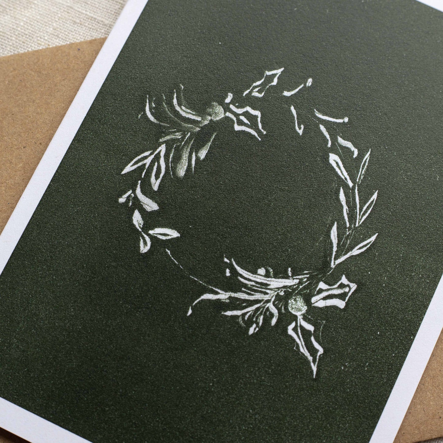Botanical Christmas Cards – Minimalist Design – Monotype Nature Art - Pick your 4