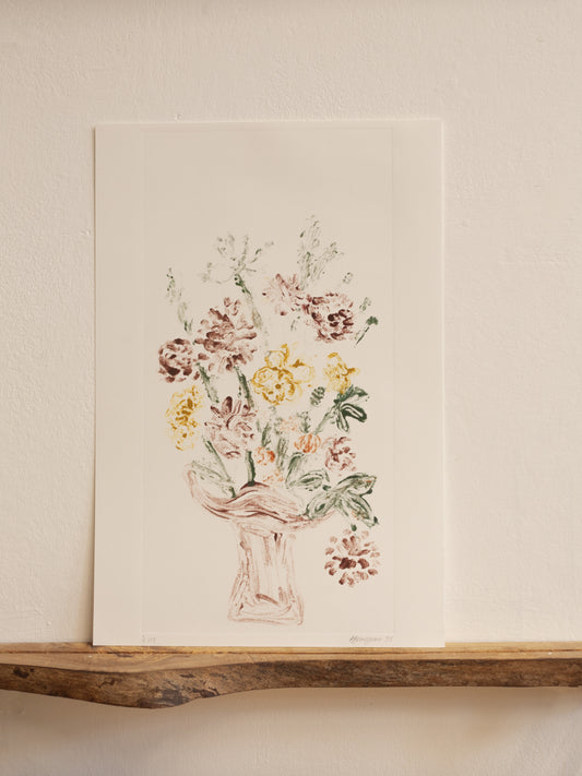 Vase study 1 - floral monotype original print