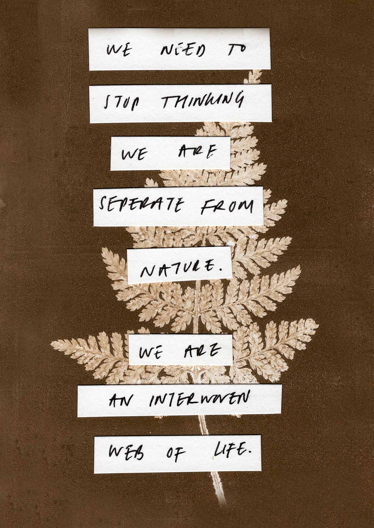 Art Postcard A6 Fern Print - Inspirational Words - Blank