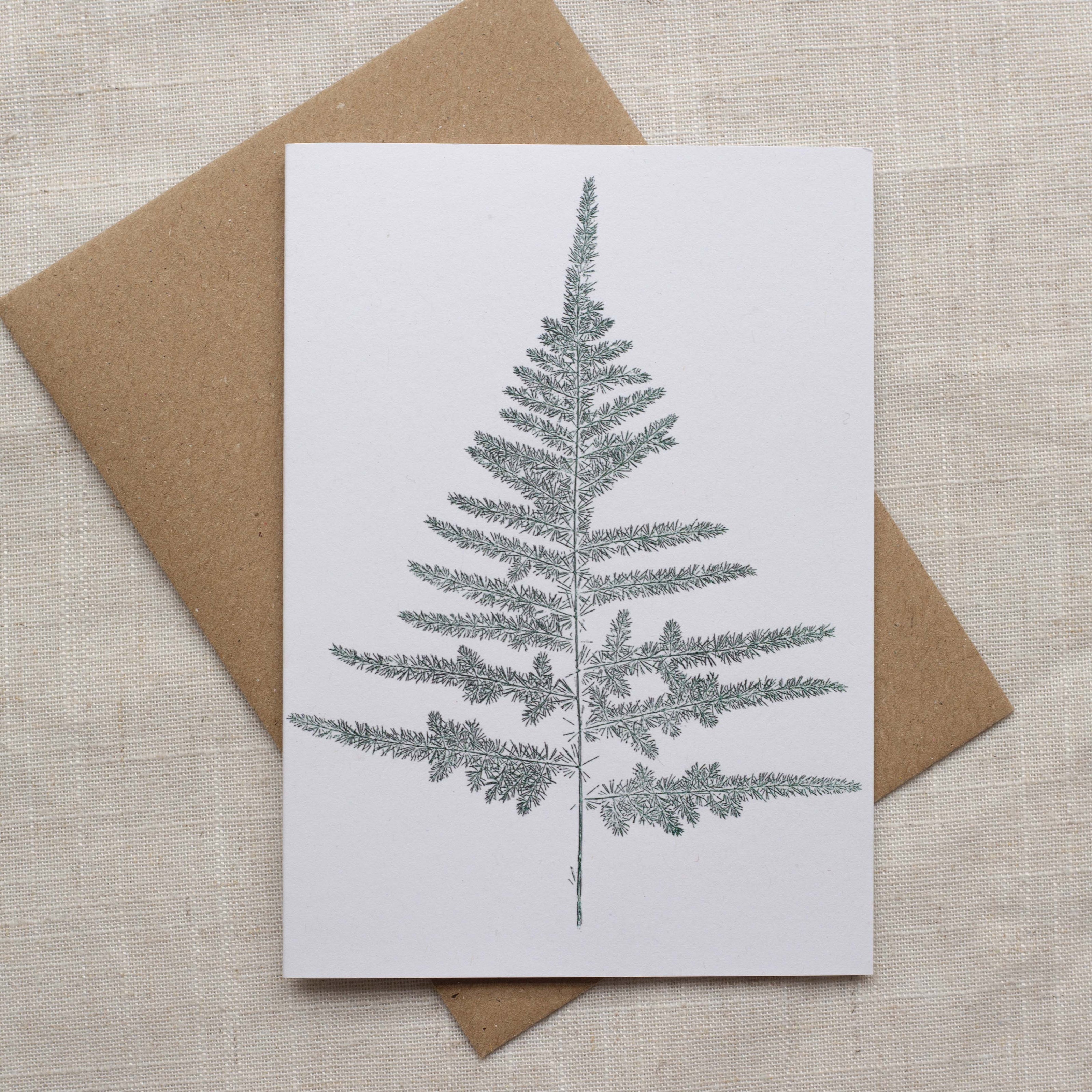 Christmas card with fern design 