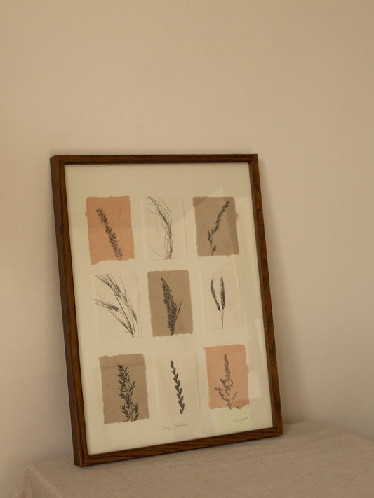 Grass Studies, Framed Monoprints