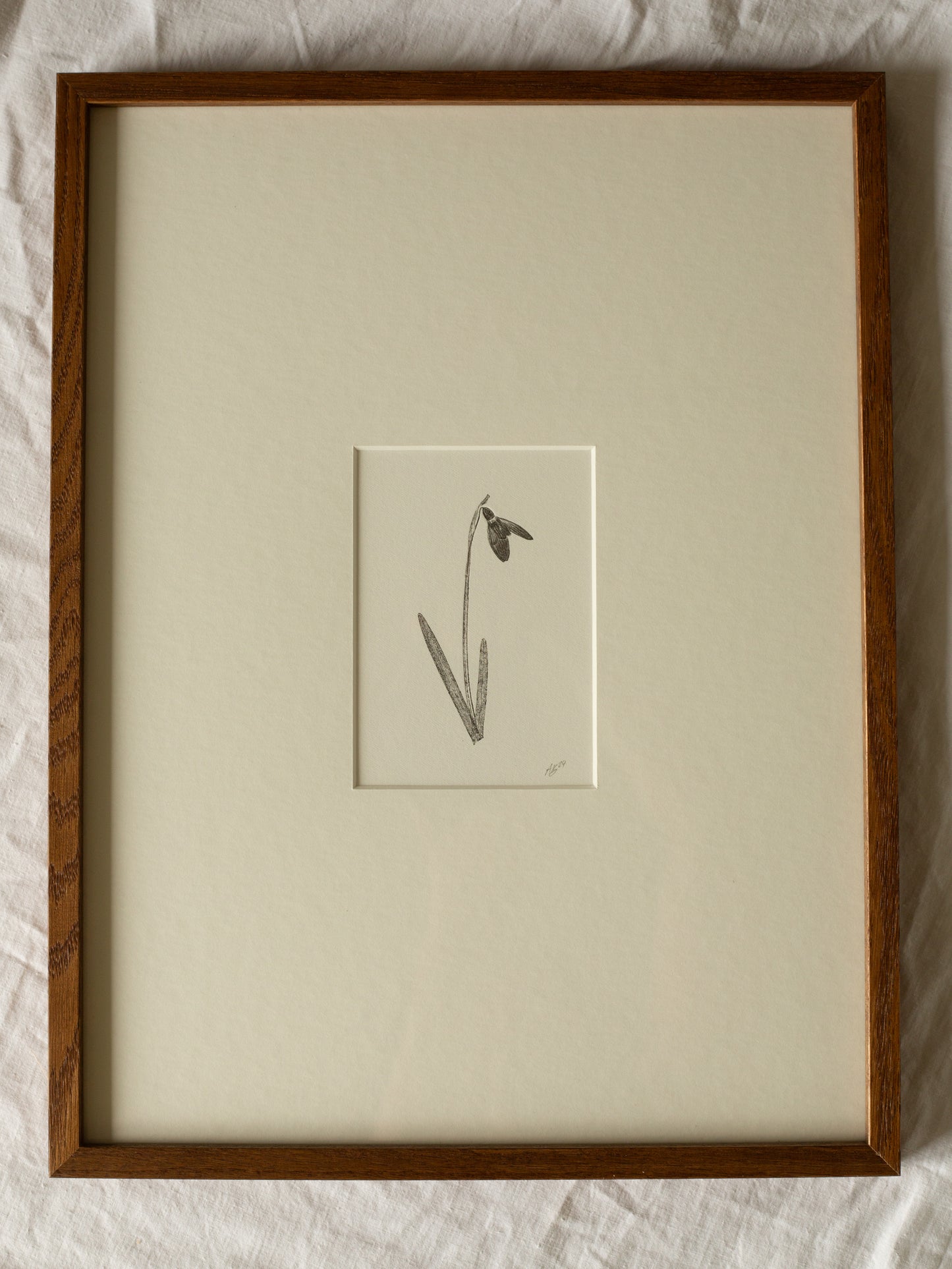 Snowdrop 4, Framed Monoprint