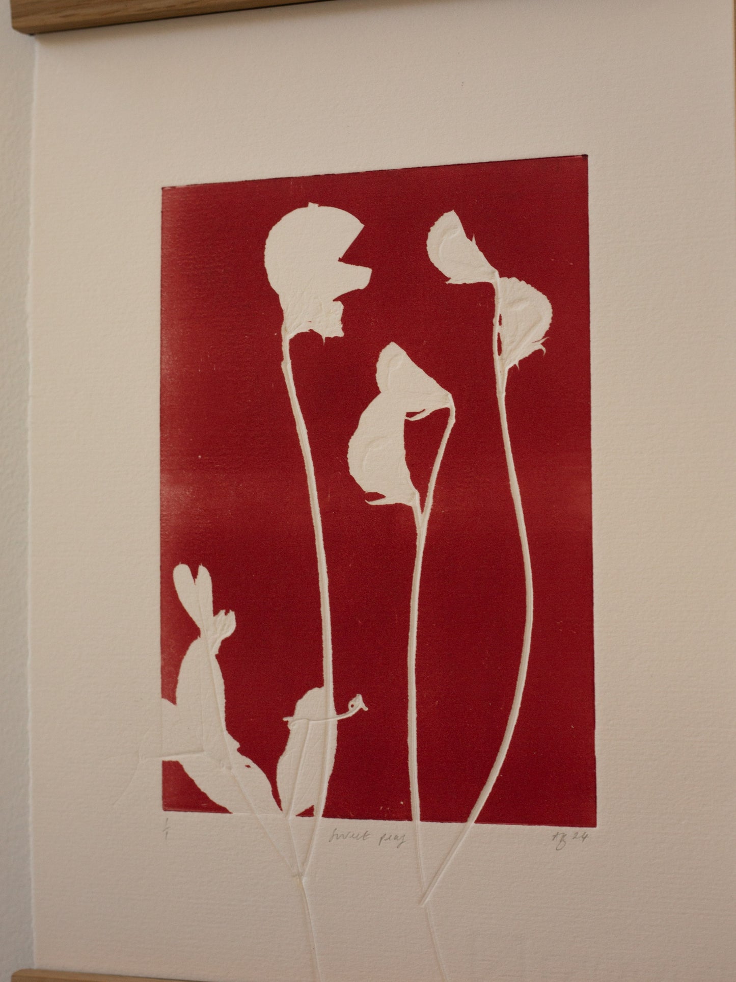 Sweet Peas 1 - Monoprint - A4 1/1