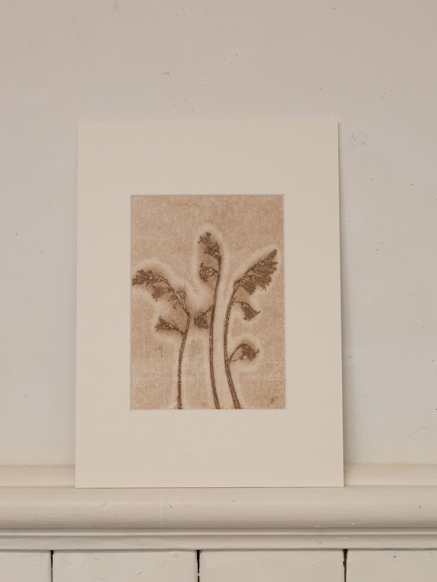 Bluebells 1, Ghost Monoprint, Original Botanical Print