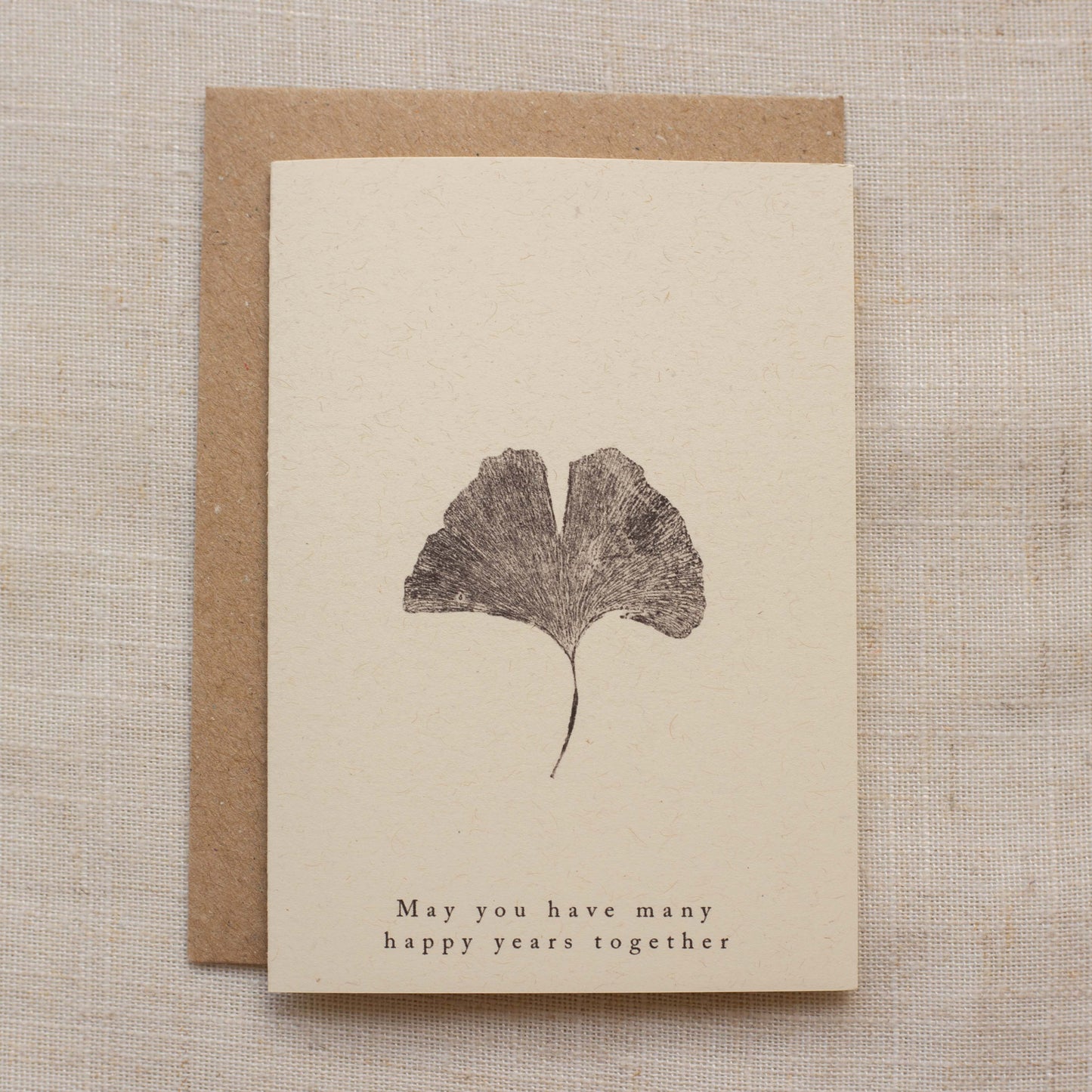 Ginkgo Leaf Wedding Greeting Card A7 - Wishing You Many Happy Years Together