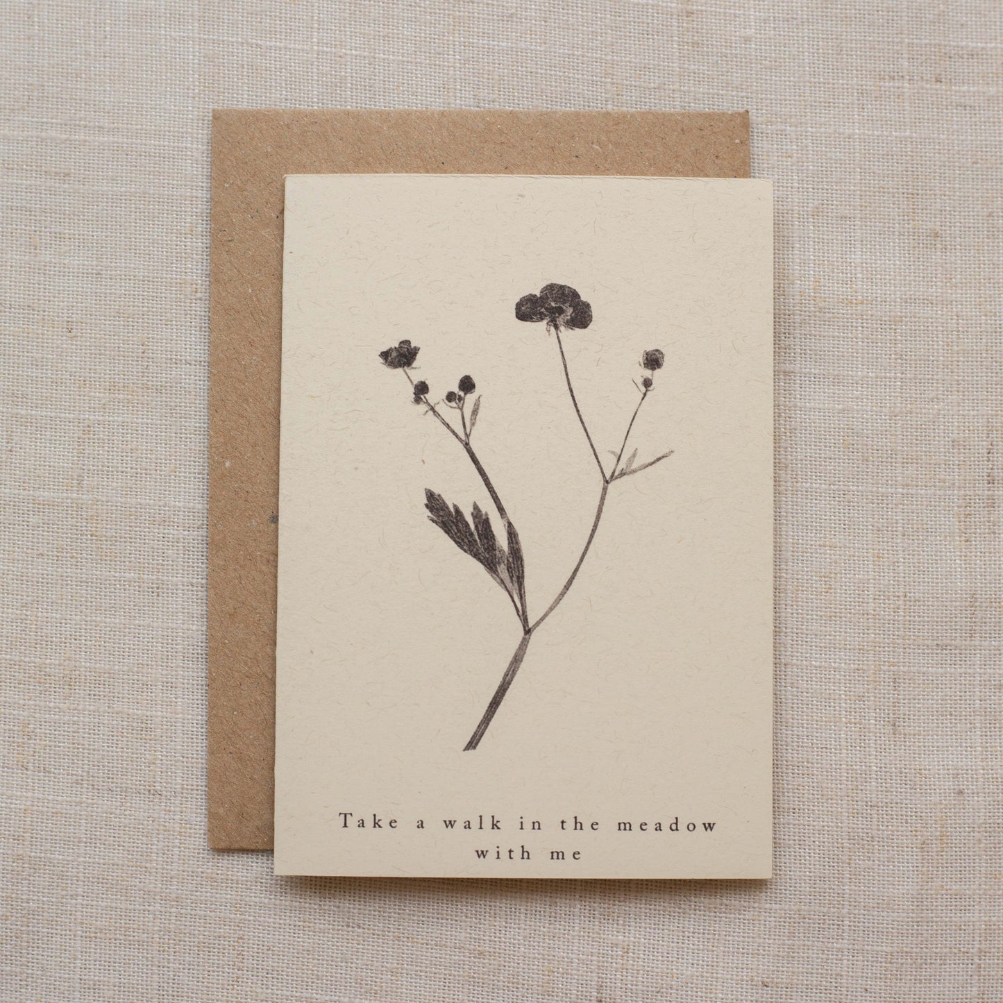 Meadow Buttercup Flower Greeting Card A7 - Take A Walk In The Meadow With Me