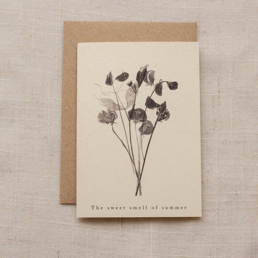 Sweet Peas Flower Greeting Card A7 - The Sweet Smell Of Summer
