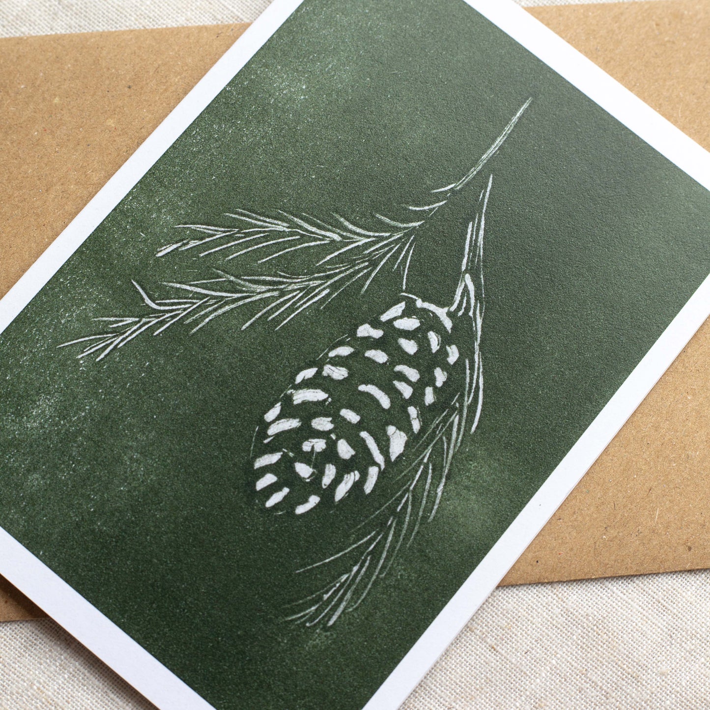 Botanical Christmas Cards – Minimalist Design – Monotype Nature Art - Pick your 4