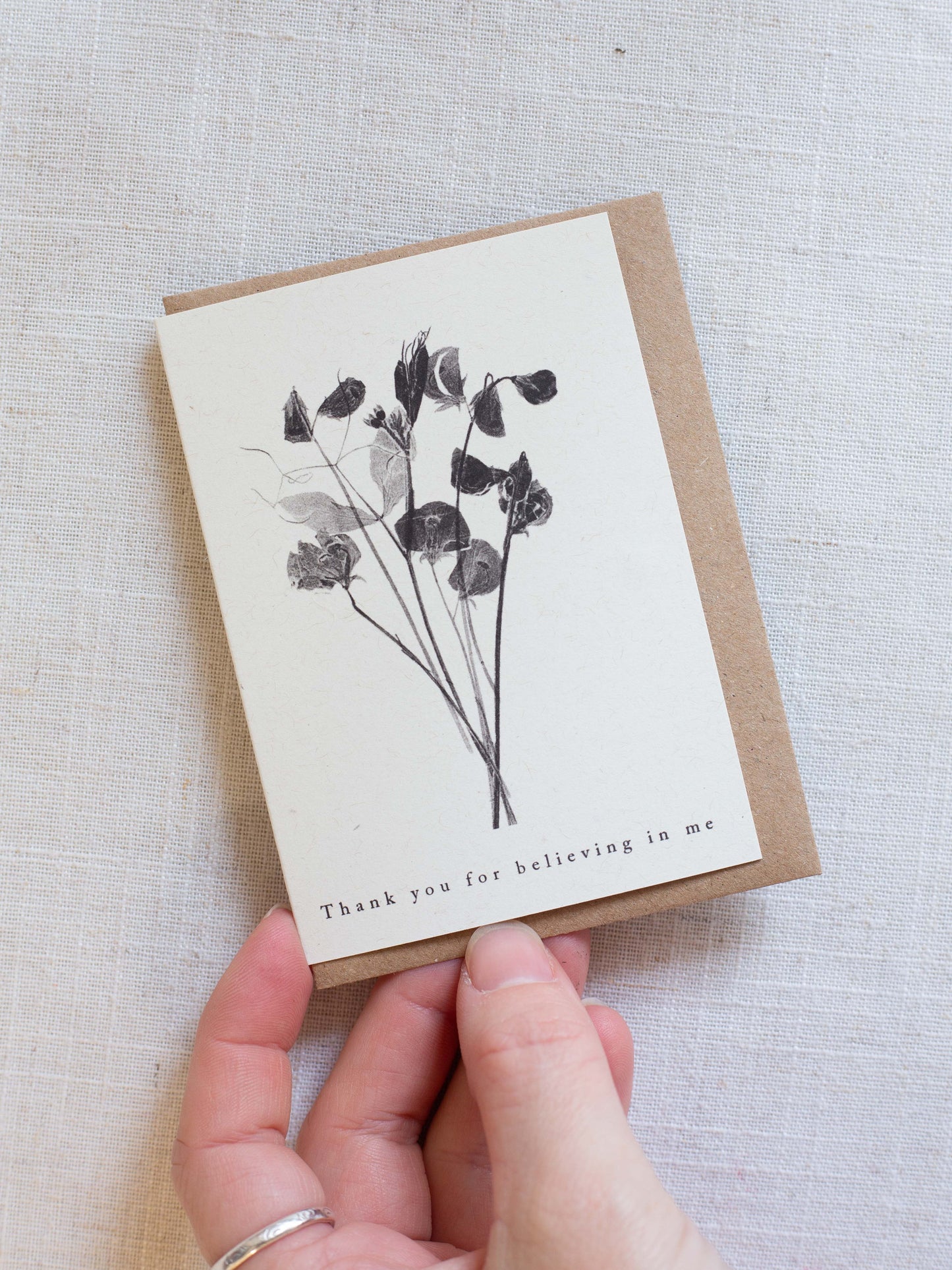 Valentine's Greeting Card A7 - Floral Design - Thank you for believing in me