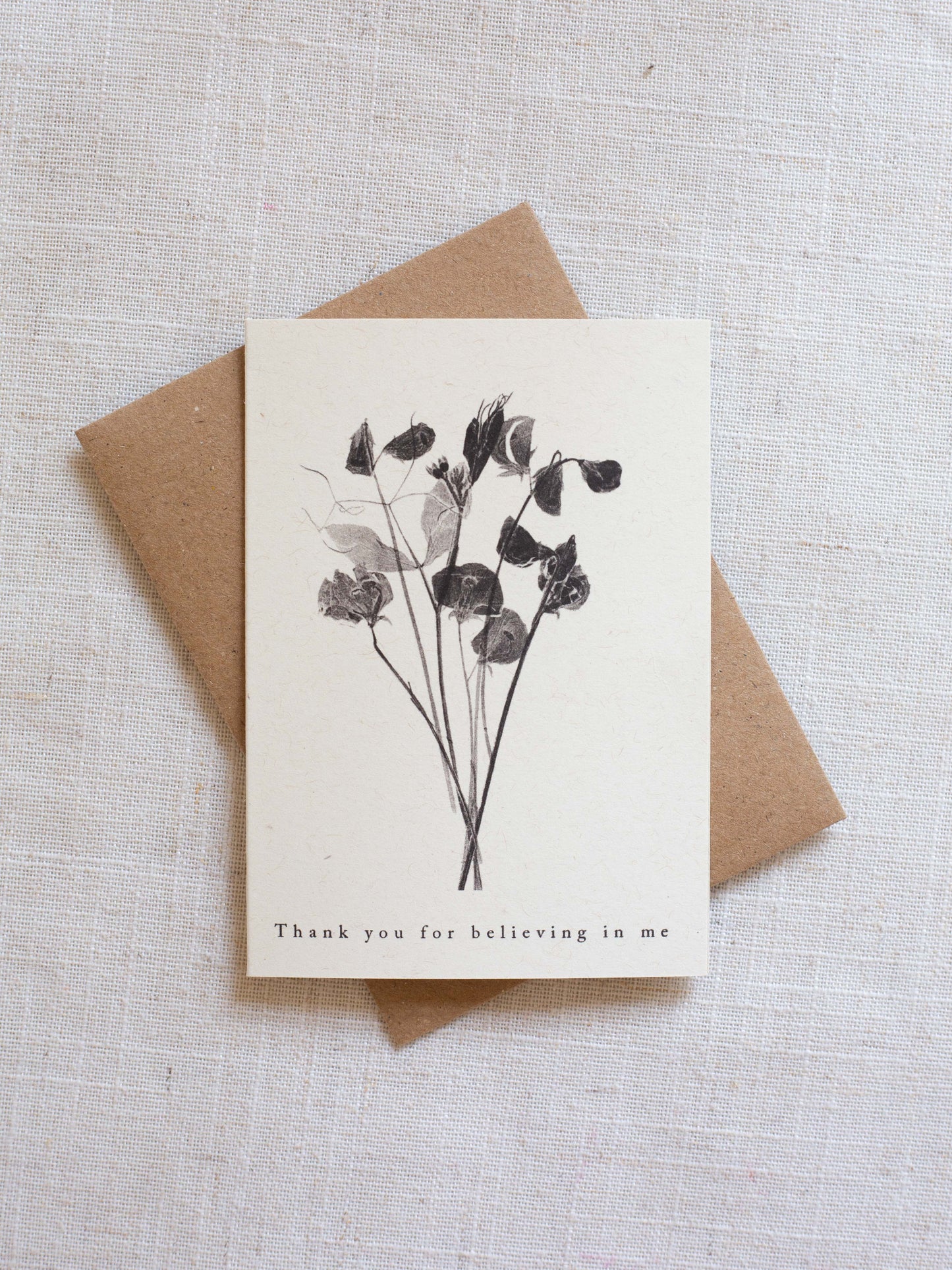 Valentine's Greeting Card A7 - Floral Design - Thank you for believing in me