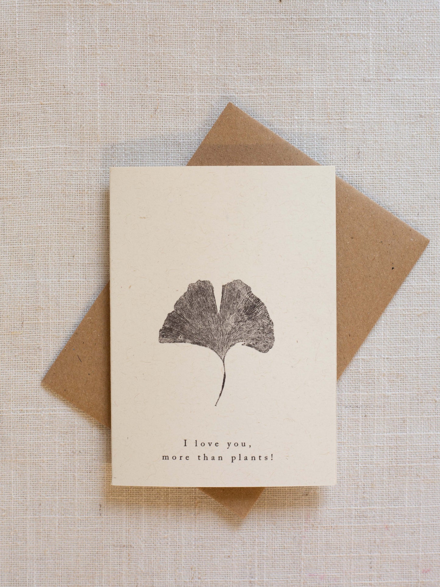 Valentine's Greeting Card A7 - I love you more than plants! Playful Card