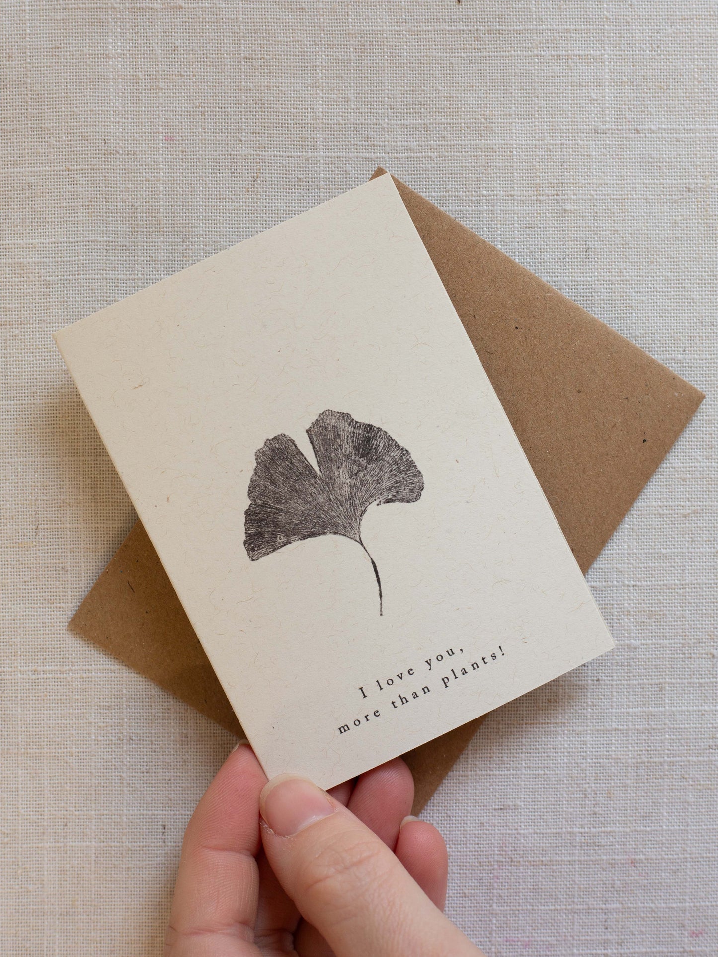 Valentine's Greeting Card A7 - I love you more than plants! Playful Card