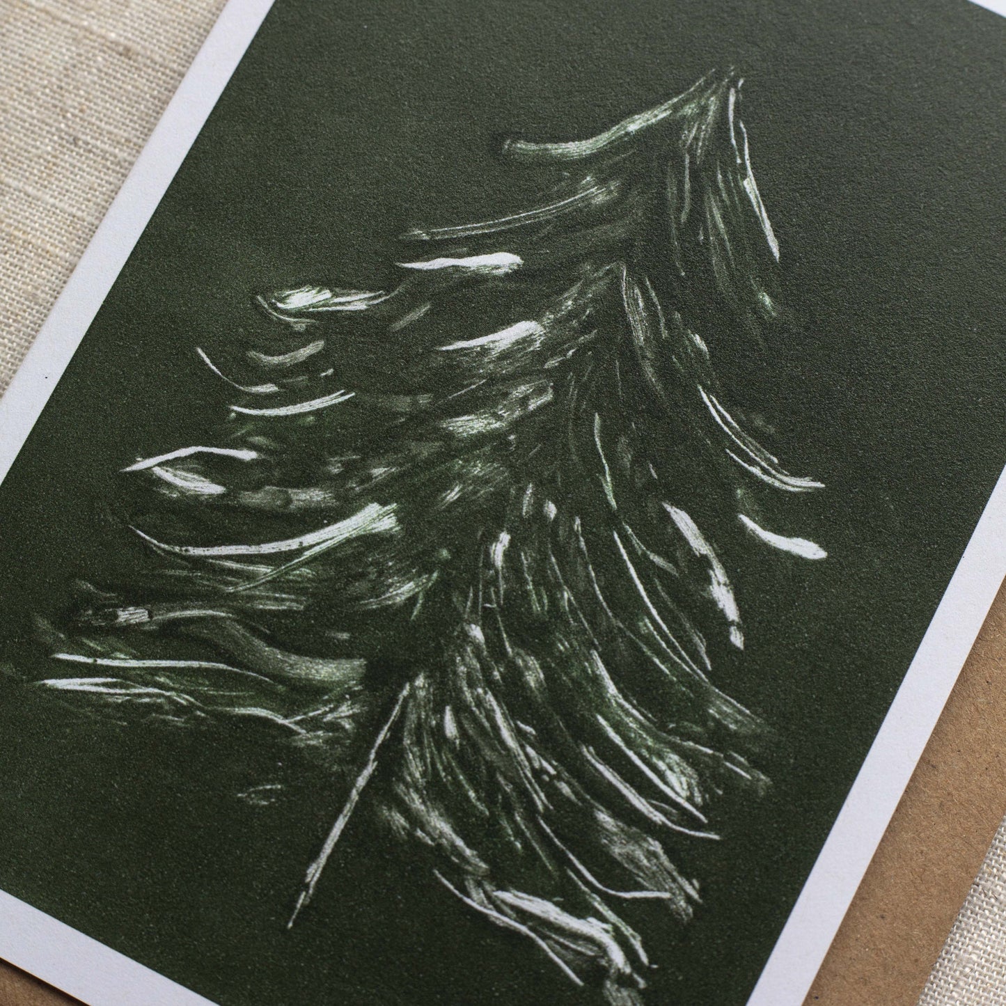 Botanical Christmas Cards – Minimalist Design – Monotype Nature Art - Pick your 4