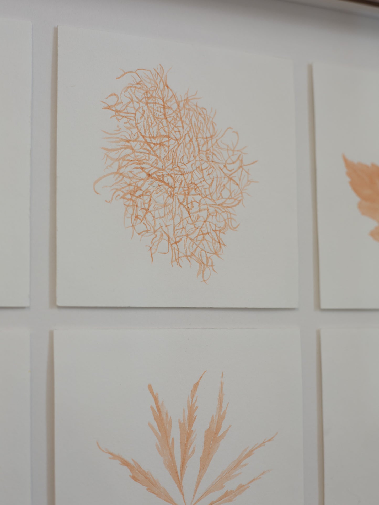 Decorative wall art with abstract patterns on a light background