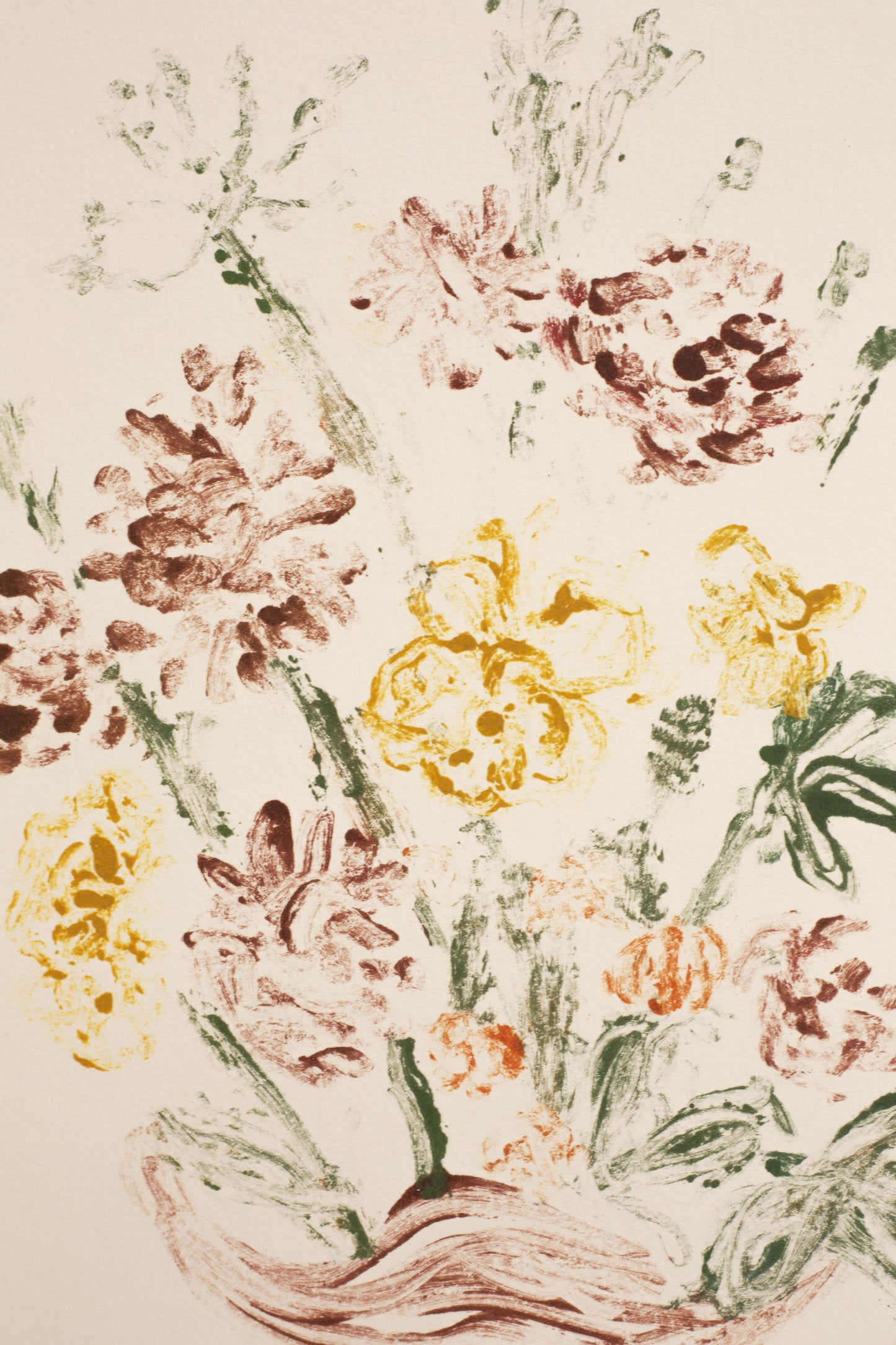 Vase study 1 - floral monotype original print