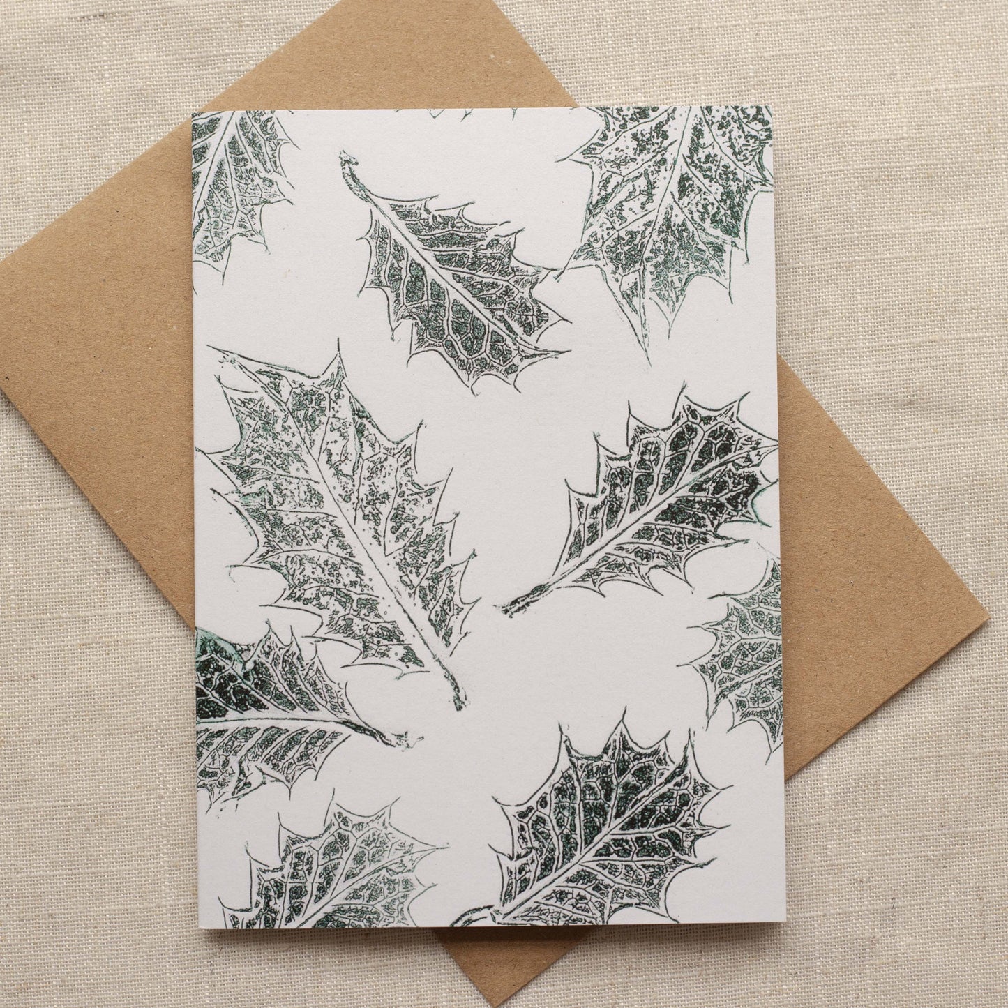 Holly leaves christmas card 