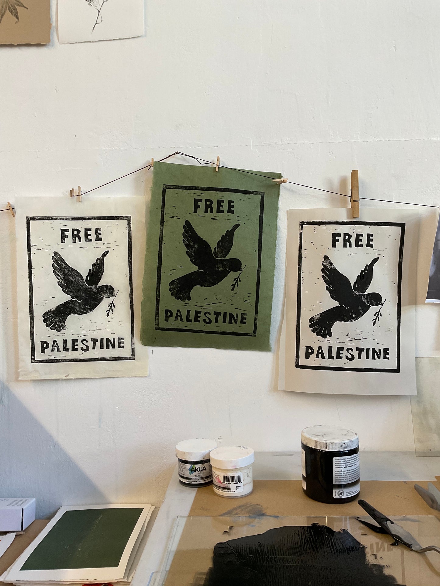 Free Palestine Woodcut Poster